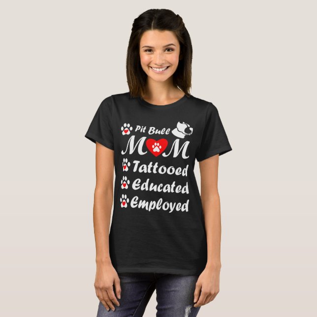 Camiseta Día de la Madre empleado educado tatuado mamá de (Anverso completo)