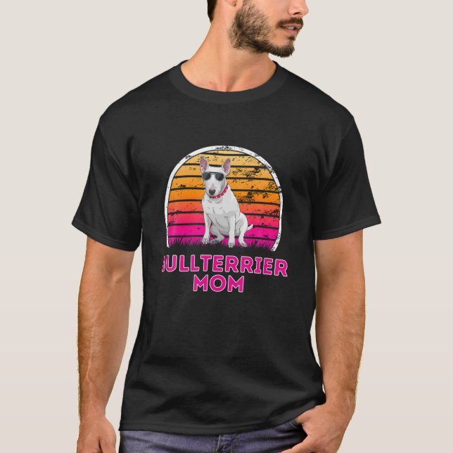Camiseta Día de la Madre Guay Retro Bullterrier Mom - Perro (Anverso)