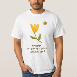 Camiseta Día de la Madre Haitiana: Flor acuarela y abeja
