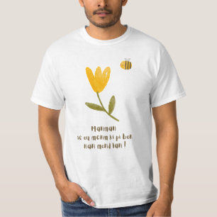 Camiseta Día de la Madre Haitiana: Flor acuarela y abeja