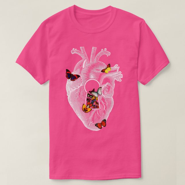 Camiseta Día de la Madre mariposa de Primavera del Corazón  (Diseño del anverso)
