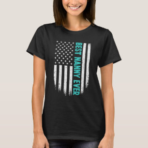 Camiseta Día de la Madre Mejor Niñera Jamás Bandera Estadou