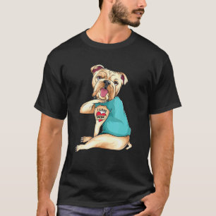 Camiseta Día de la Madre Perro Bulldog inglés amo a mamá ta