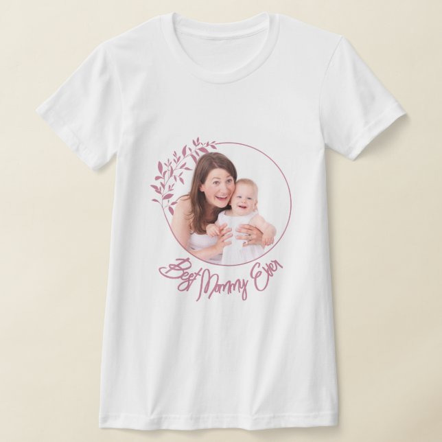 Camiseta Día de la Madre Personalizado con escritura floral (Distribución)