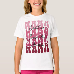 Camiseta Día de la Madre Personalizado Nombres de Niños Ret
