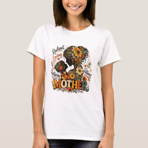 Camiseta Día de la madre radiante amorosa y nutridora