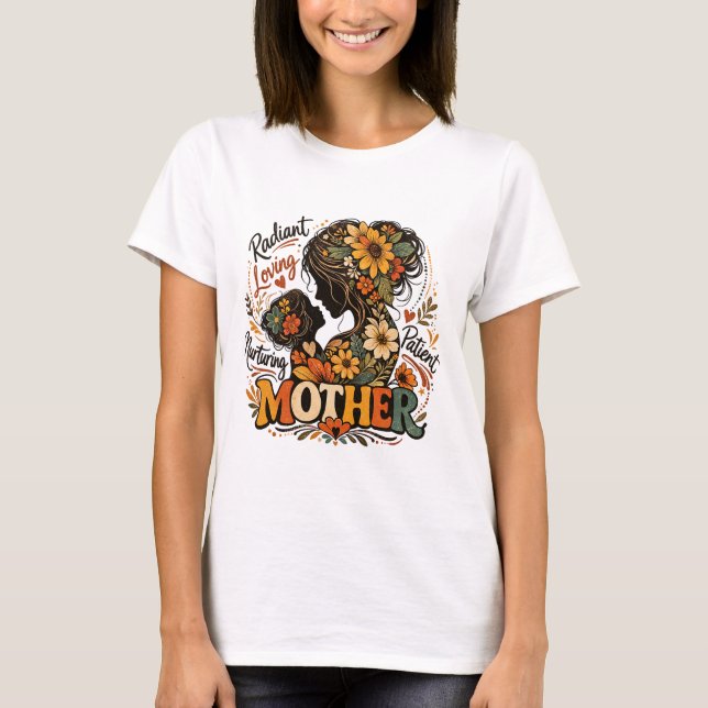 Camiseta Día de la madre radiante amorosa y nutridora (Anverso)