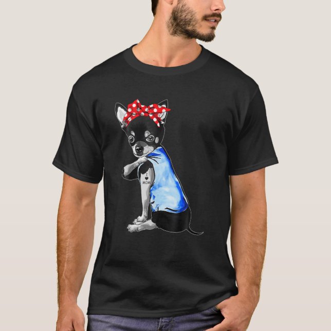 Camiseta Día de la Madre Regalos Chihuahua Tattoo Amo a Mam (Anverso)