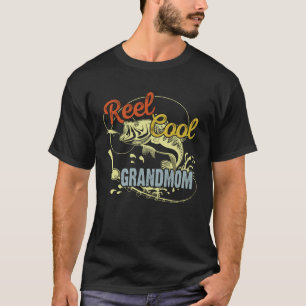Camiseta Día de la Madre Retro Reel Guay Abuela Pesca