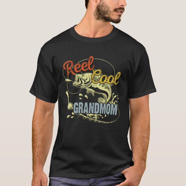 Camiseta Día de la Madre Retro Reel Guay Abuela Pesca (Anverso)