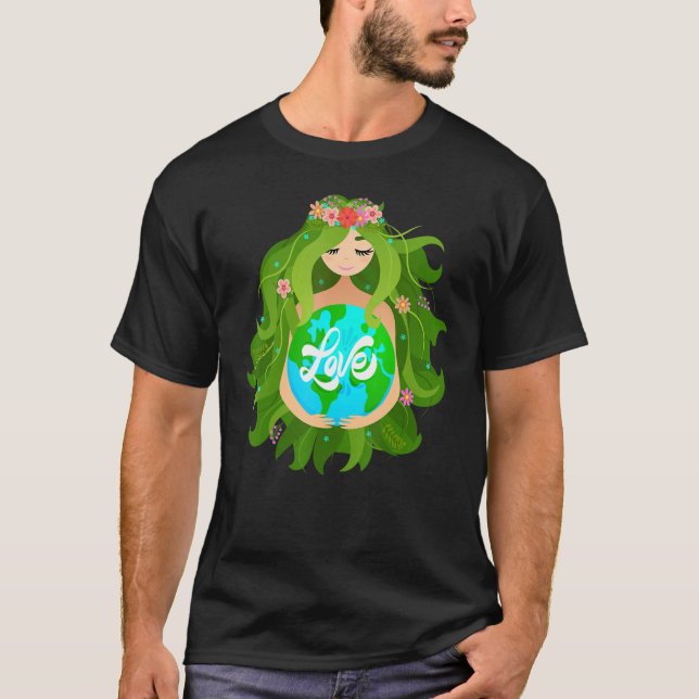 Camiseta Día de la Madre Tierra Verde: Gaia salve a nuestra (Anverso)