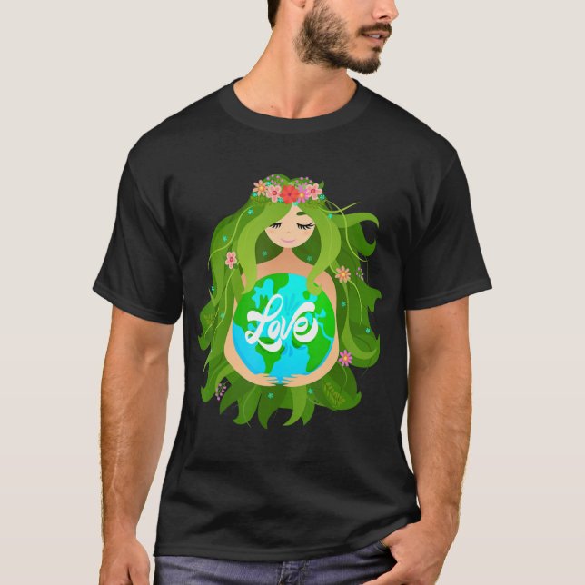 Camiseta Día de la Madre Tierra Verde: Gaia salve a nuestra (Anverso)