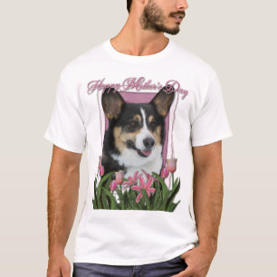 Camiseta Día de la Madre - tulipanes rosados - Corgi
