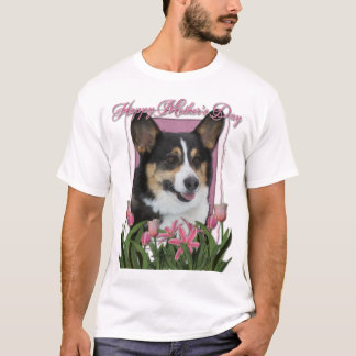 Camiseta Día de la Madre - tulipanes rosados - Corgi