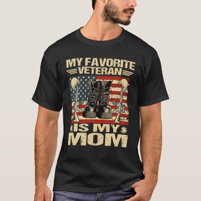 Camiseta Día de la Madre Veterana Mi Veterana Favorita Es M (Anverso)