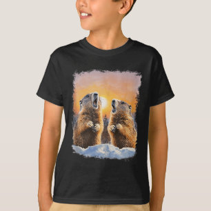 Camiseta Día de la Marmota Aullando al Amanecer Tanque de M