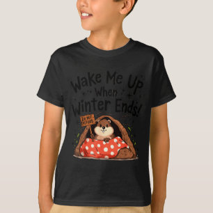 Camiseta Día de la Marmota Divertido Marmota Despiértame Cu
