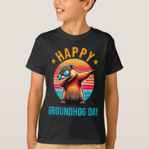 Camiseta Día de la marmota Feliz dabbing Marmota Niños Dive