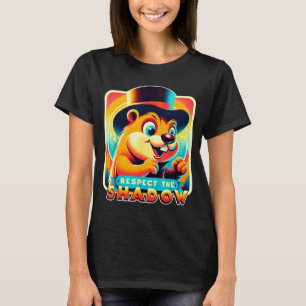 Camiseta Día de la marmota Respetar la sombra Humor diverti