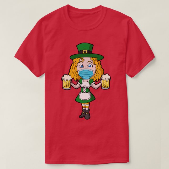 Camiseta Día de la Máscara de Cervezas Chicas irlandesas (Diseño del anverso)