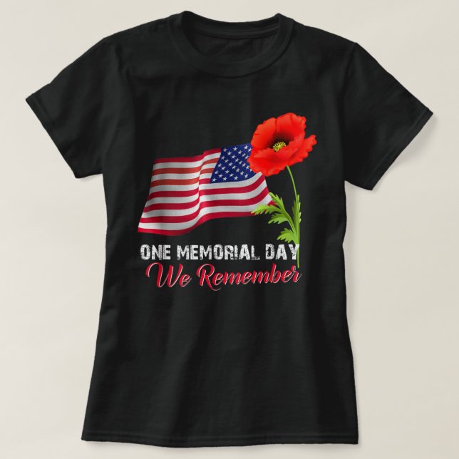 Camiseta Día de la Memoria Adormidera Roja Patriótica Veter (Diseño del anverso)