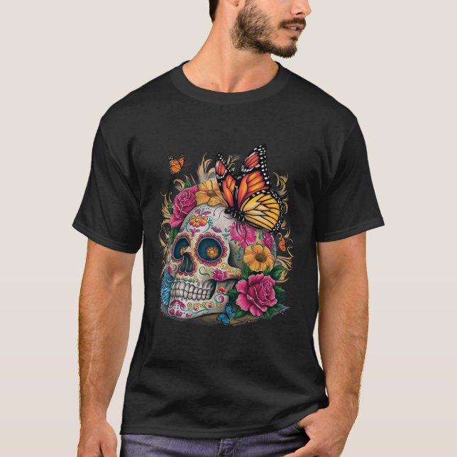 Camiseta Día de la Muerte de Halloween Dia De La Mariposa D (Anverso)