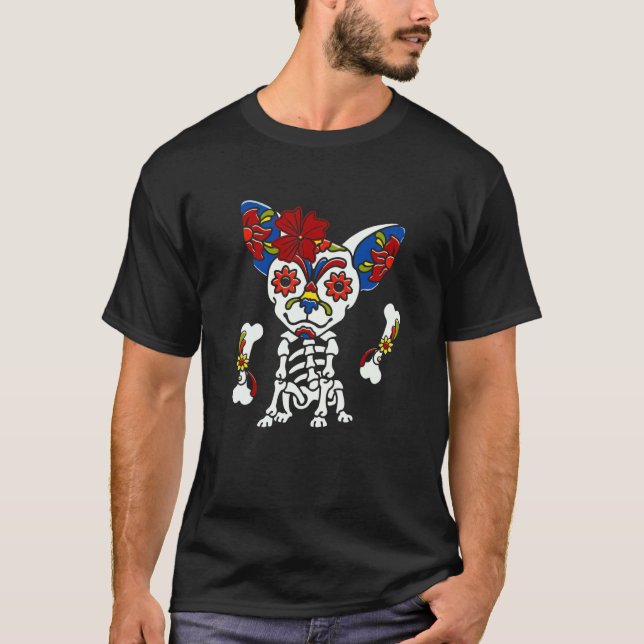 Camiseta Día De La Muerte Del Cráneo De Azúcar En México Ch (Anverso)