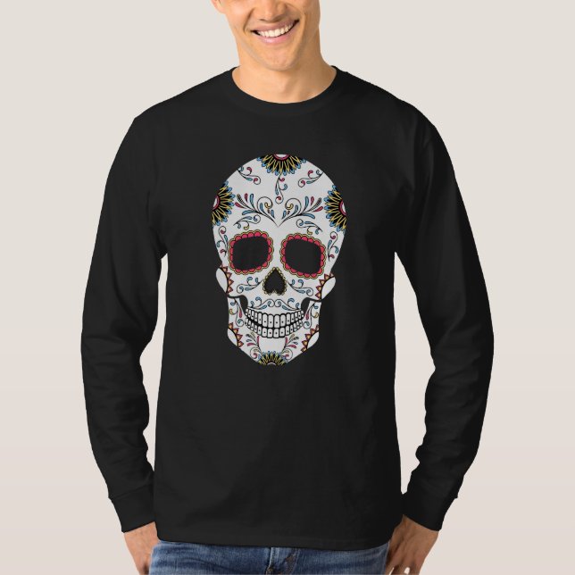 Camiseta Día De La Muerte Del Gran Cráneo De Azúcar (Anverso)