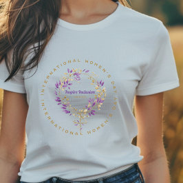 Camiseta Día de la mujer del Rótulo floral 20 de marzo