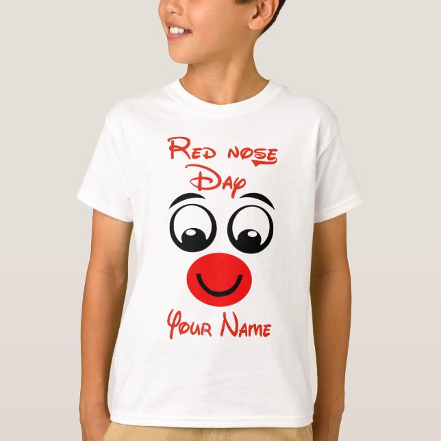 Camiseta Día De La Nariz Roja Personalizado Cómico De Camis (Anverso)