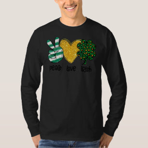 Camiseta Día de la Paz de San Patricio Amor Leopardo Irland