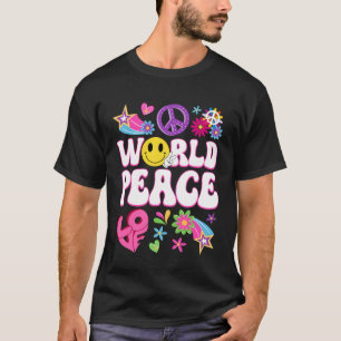 Camiseta Día de la Paz Mundial Groovy Paz Amor Internaciona