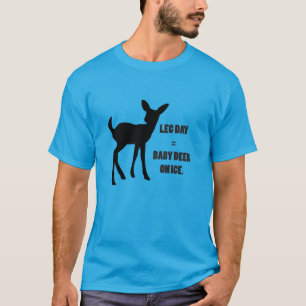 Camiseta Día de la pierna = ciervos del bebé en el hielo