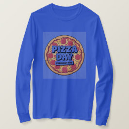 Camiseta Día de la pizza 9 de febrero Azul