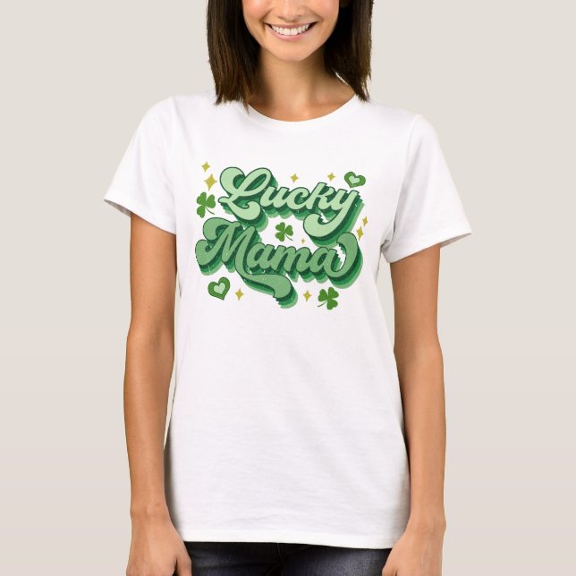 Camiseta Día de la Suerte Mama St Patrick (Anverso)