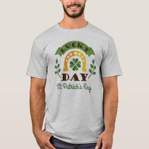 Camiseta Día de la Suerte Símbolos y tipografía del Día de