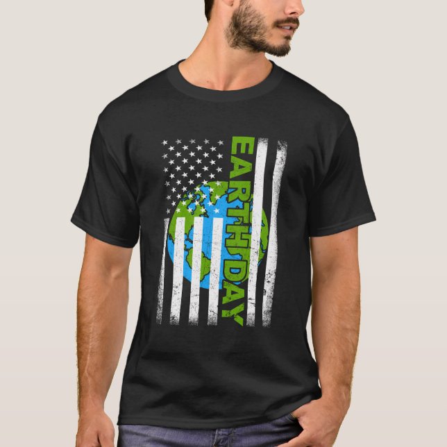 Camiseta Día de la Tierra 2022 Aviso ambiental de la bander (Anverso)