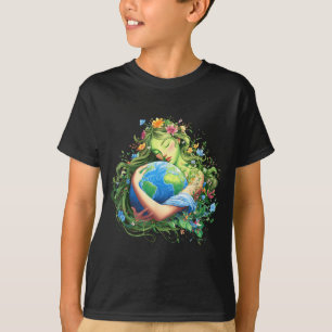 Camiseta Día de la Tierra 2026 verde madre naturaleza plane