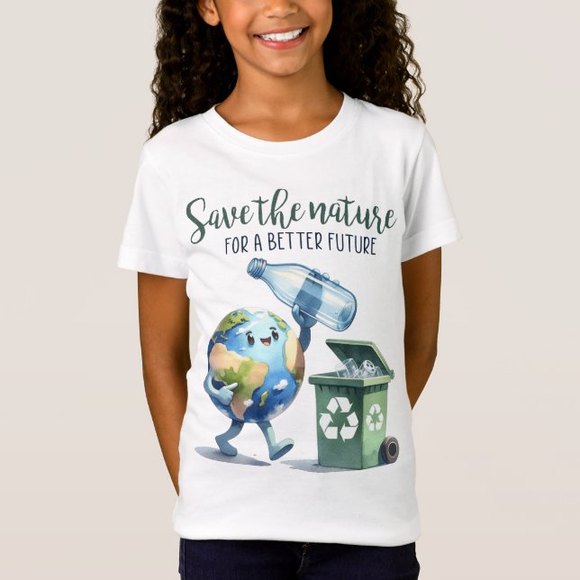 Camiseta Día de la Tierra 22 de abril Reciclar Salvar el Me (Anverso)