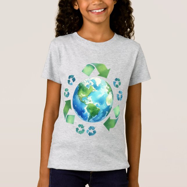Camiseta Día de la Tierra 22 de abril Reciclar Salvar el Me (Anverso)