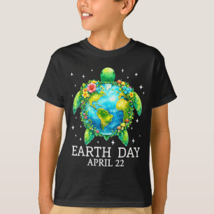 Camiseta Día de la Tierra 22 de abril tortuga marina salva