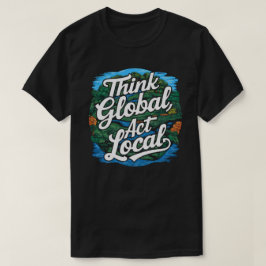 Camiseta Día de la Tierra Ambiental Actúa Local Piensa Glob
