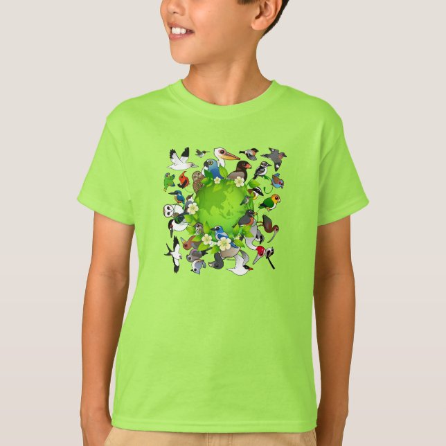 Camiseta Día de la Tierra Birdorable (Anverso)