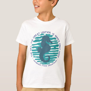 Camiseta Día de la Tierra, caballito de mar y olas, limpiar