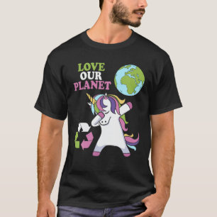 Camiseta Día de la Tierra Cuidada Unicornio Dabbing Ama a n
