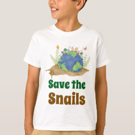 Camiseta Día de la Tierra Cute Moderno Salva a los Caracole
