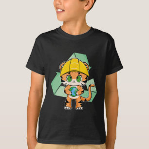 Camiseta Día de la Tierra del Gato del Anime del Tigre