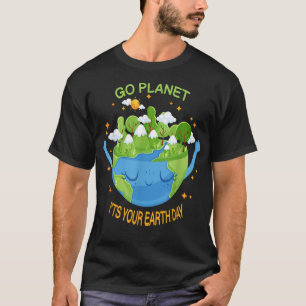 Camiseta Día de la Tierra Go Nature Planet Cute Earth Day 2