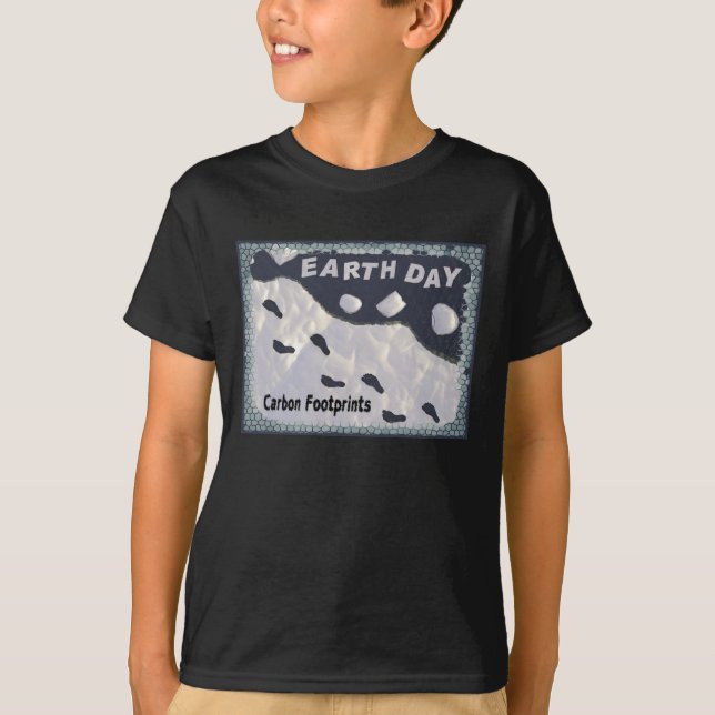 Camiseta Día de la Tierra - Huellas de carbono (Anverso)