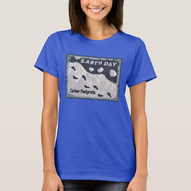 Camiseta Día de la Tierra - Huellas de carbono (Anverso)